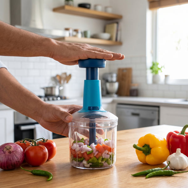 Manual Push Chopper- Quick Vegetable & Fruit Cutter